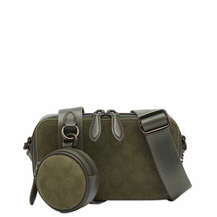 Photo: Coach Men's Charter Slim Crossbody Bag in Army Green Signature Canvas 