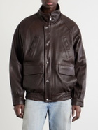 Enfants Riches Déprimés - Prince Phillip’s Childhood Panelled Full-Grain Leather Jacket - Brown