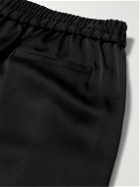SAINT LAURENT - Wide-Leg Satin Drawstring Trousers - Black