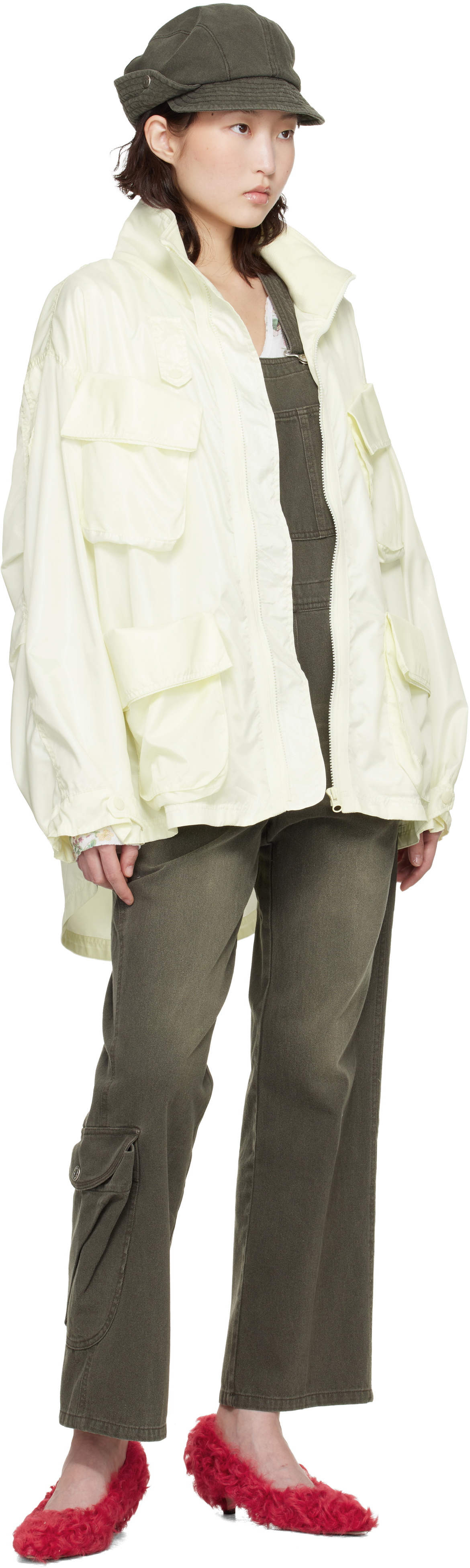 OPEN YY Yellow Cargo Pocket Wind Jacket