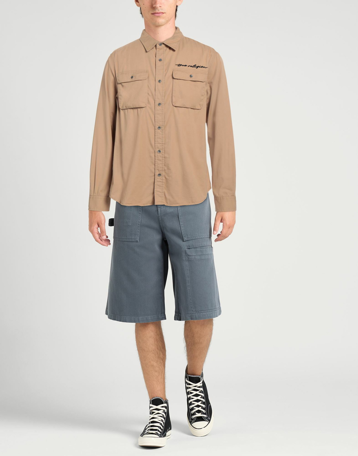 True Religion Mens Shirt in Camel