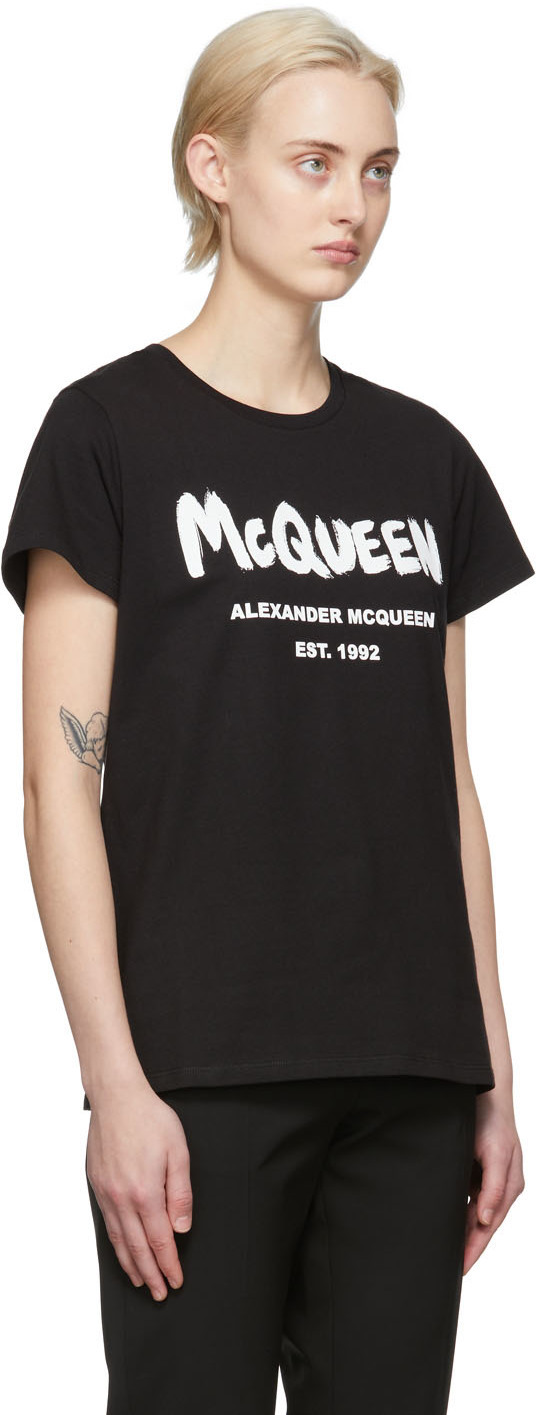 Alexander McQueen Black Graffiti T-Shirt