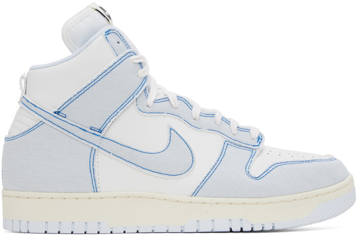 Photo: Nike Blue & White Dunk High 85 Sneakers