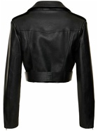 STELLA MCCARTNEY Belted Faux Leather Cropped Biker Jacket