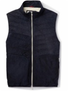 Brunello Cucinelli - Quilted Suede Down Gilet - Blue