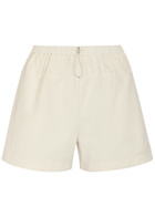 Moncler Logo-appliquéd Shell and Bouclé Shorts Cream