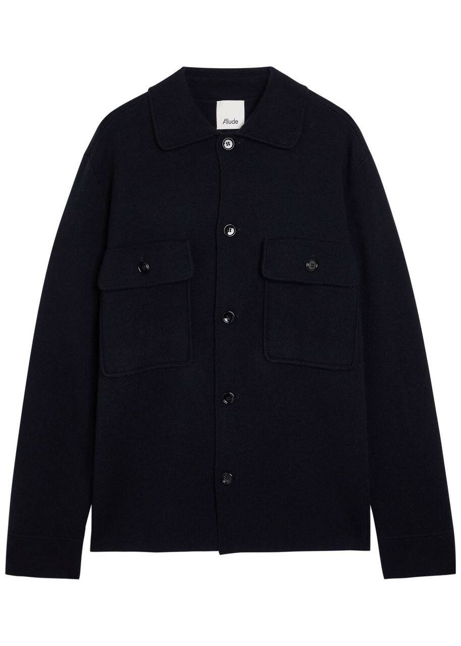 Allude Wool and Cashmere-blend Overshirt Black