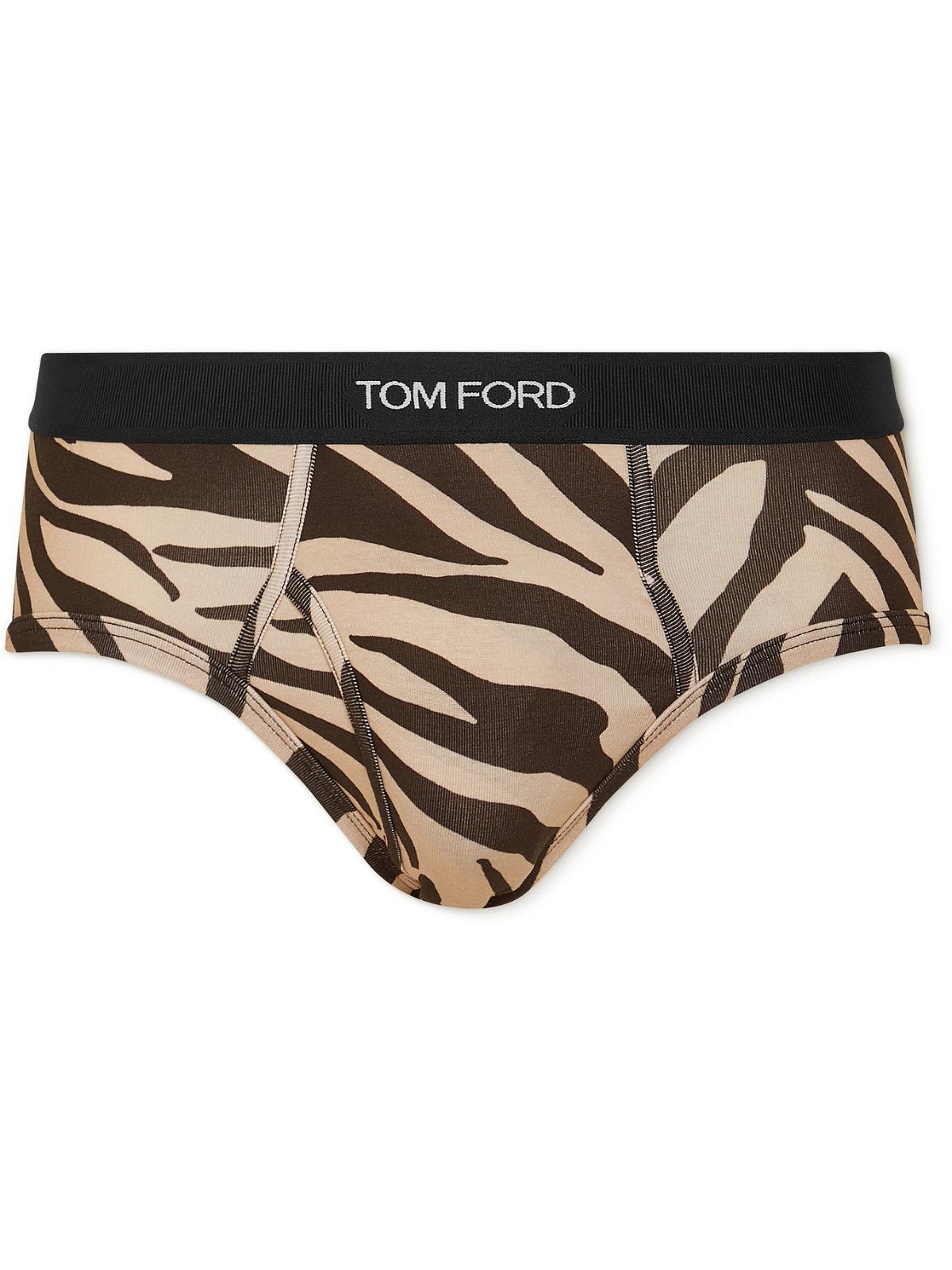 Set of 2 cotton-blend briefs in white - Tom Ford