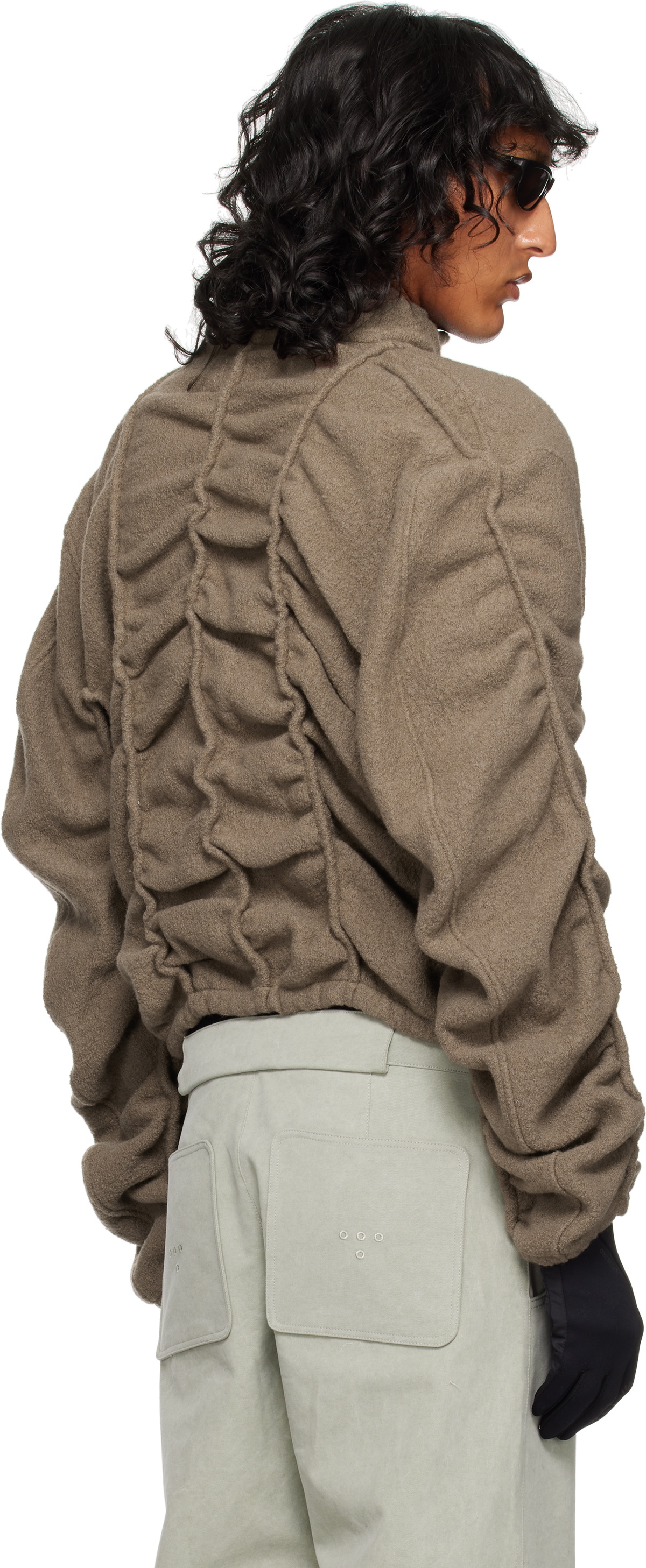 Tondolo Brown Felt Wool Jacket