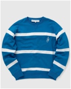 Jw Anderson Stripe Sweatshirt Blue/White - Mens - Sweatshirts