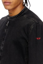 Diesel Moto jacket in clean-wash denim - Denim Jackets Mens in Black