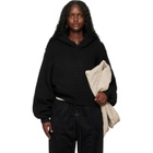Fear of God ESSENTIALS Black Holiday Heavy Waffle 90s Hoodie