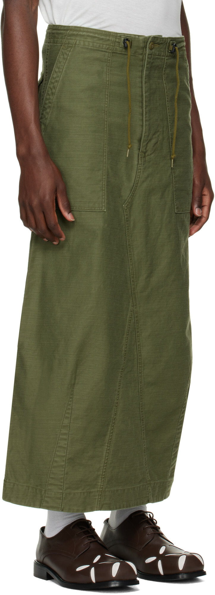 NEEDLES Khaki Back Sateen String Fatigue Skirt