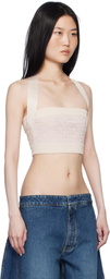Balmain Beige PB Labyrinth Monogram Tank Top