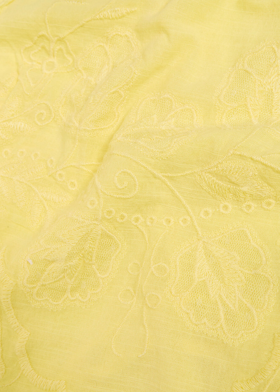 Free People Faded Gardens Floral-embroidered Cotton Tank Yellow