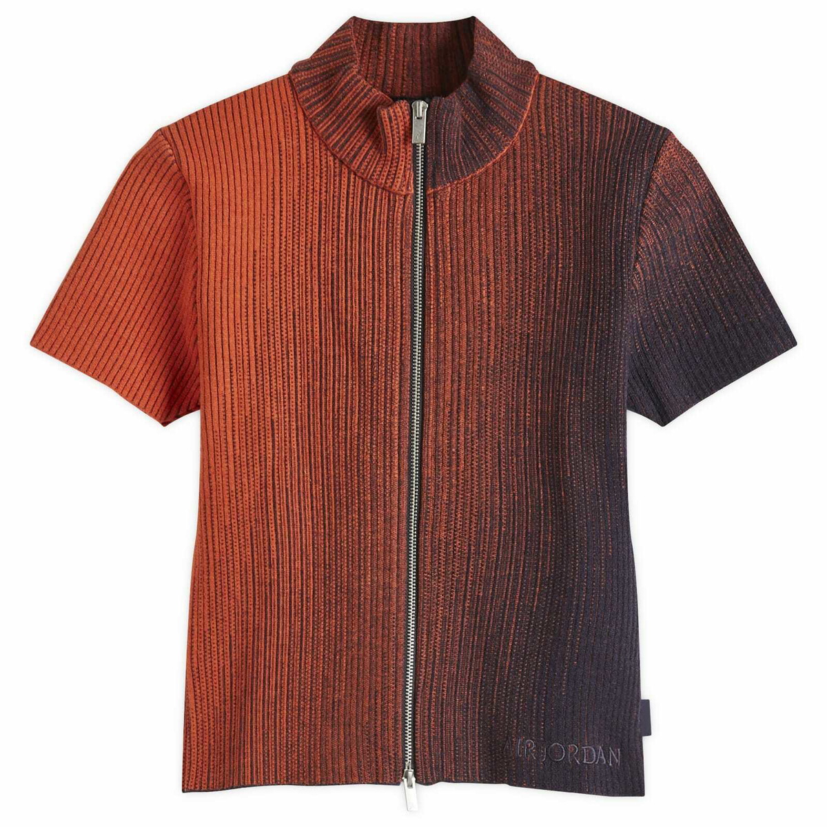 Air Jordan Women's W Zip Knit Top in Cave Purple/Mantra Orange