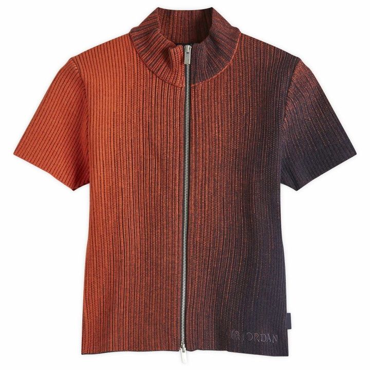 Photo: Air Jordan Women's W Zip Knit Top in Cave Purple/Mantra Orange