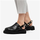 Toga Pulla Women's Leather Rounded Toe Mule in Black Leather