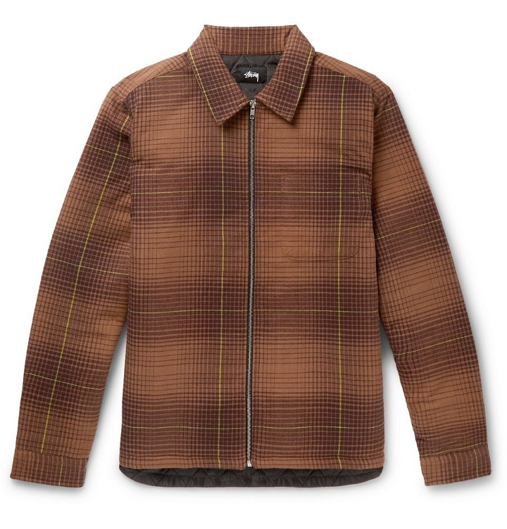 Photo: Stüssy - Checked Cotton-Flannel Shirt Jacket - Brown