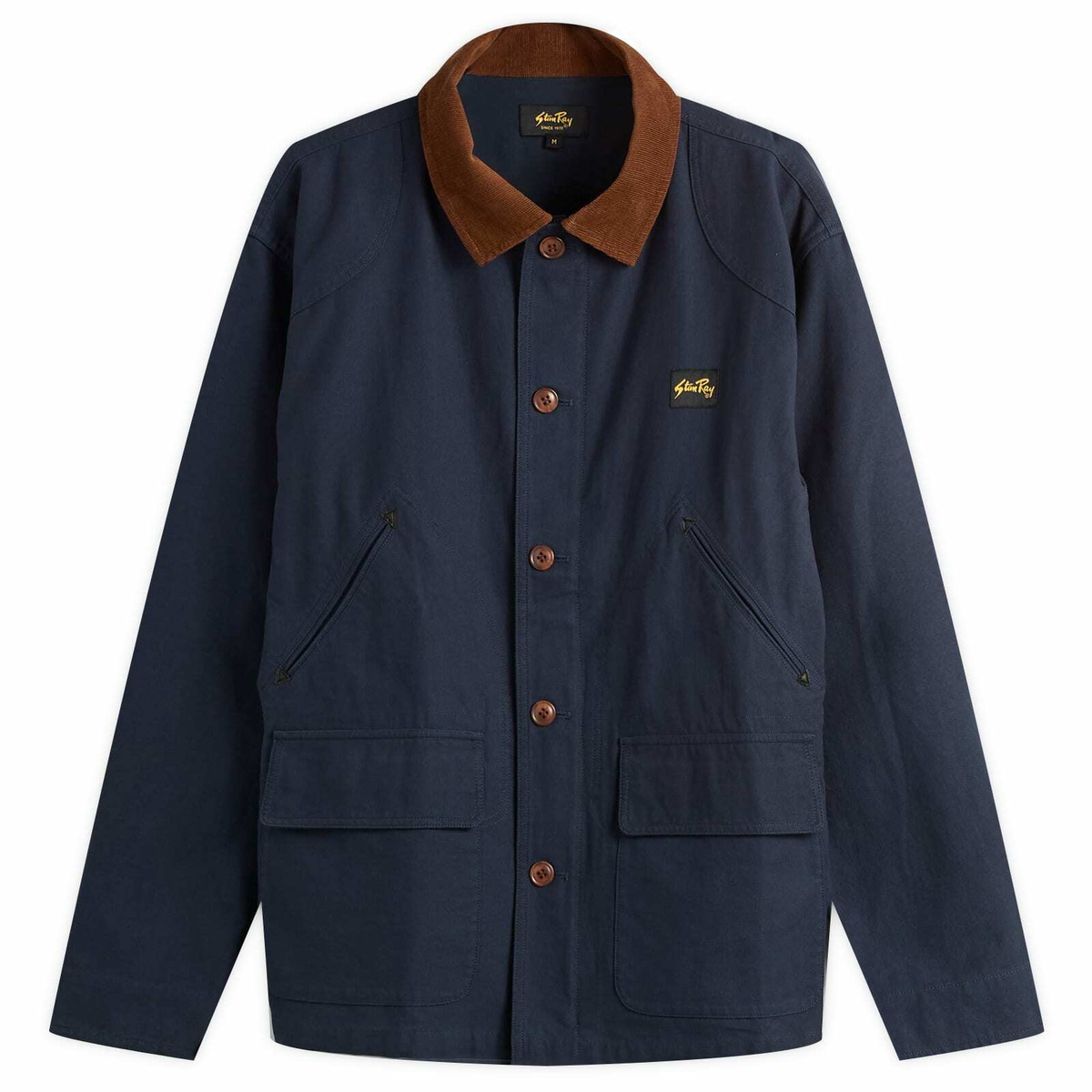 Stan Ray Men's Zip Overshirt in Overdye Charcoal Hickory Stan Ray