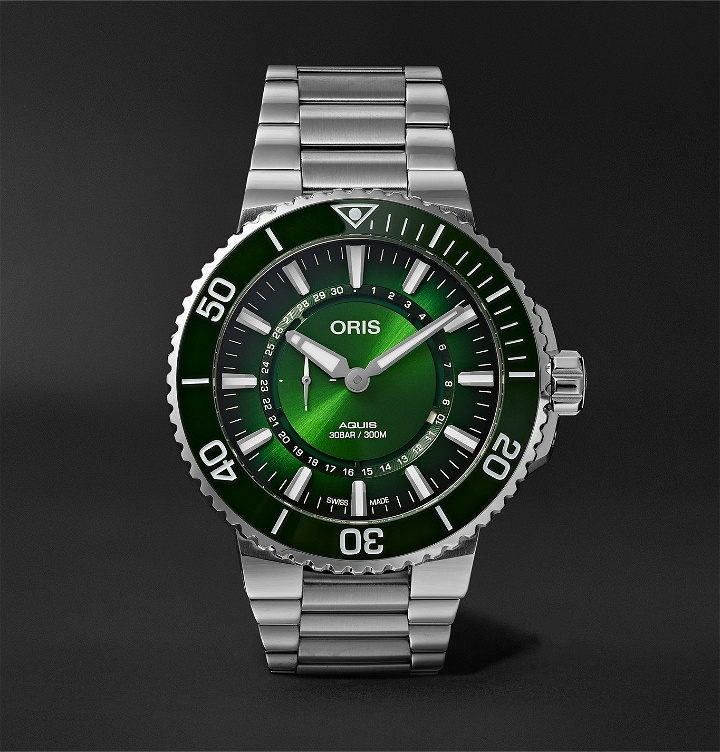 Photo: Oris - Hangang Limited Edition Automatic 43.5mm Stainless Steel Watch, Ref. No. 743 7734 4187-Set - Green