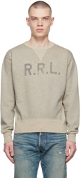 RRL Taupe Fleece Crewneck Sweatshirt