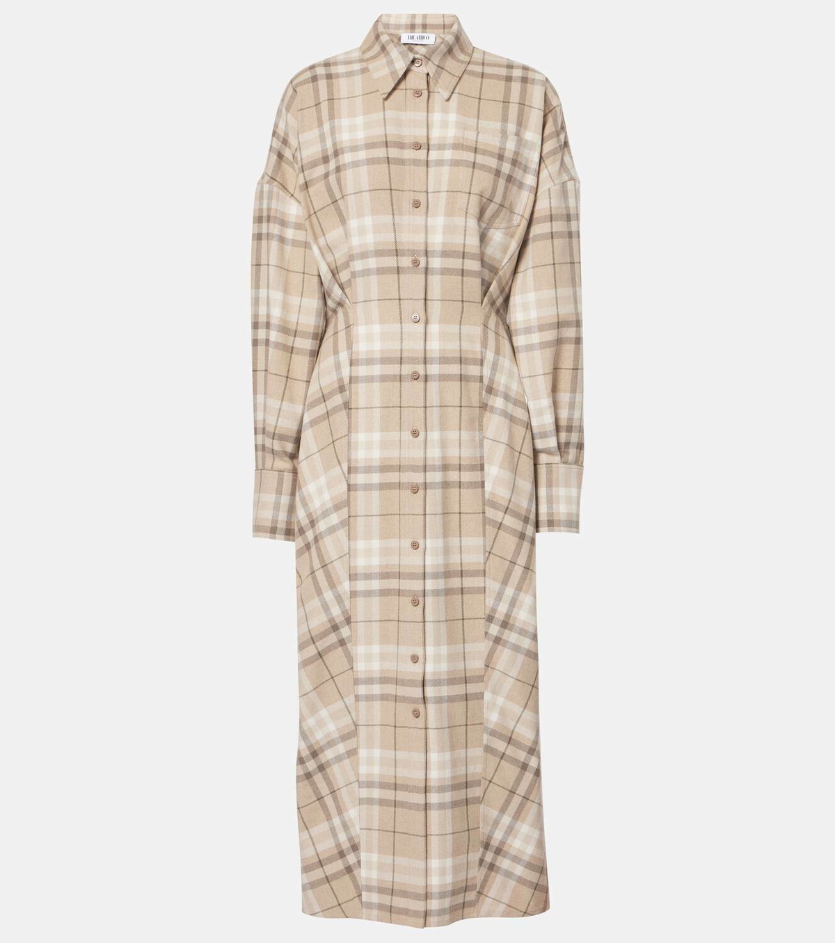 The Attico Checked cotton-blend shirt dress