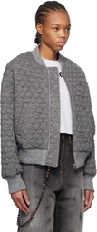 We11done Gray Quilted Bomber Jacket