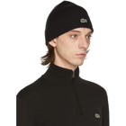 Lacoste Black Wool Beanie