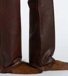 Lemaire Leather straight pants