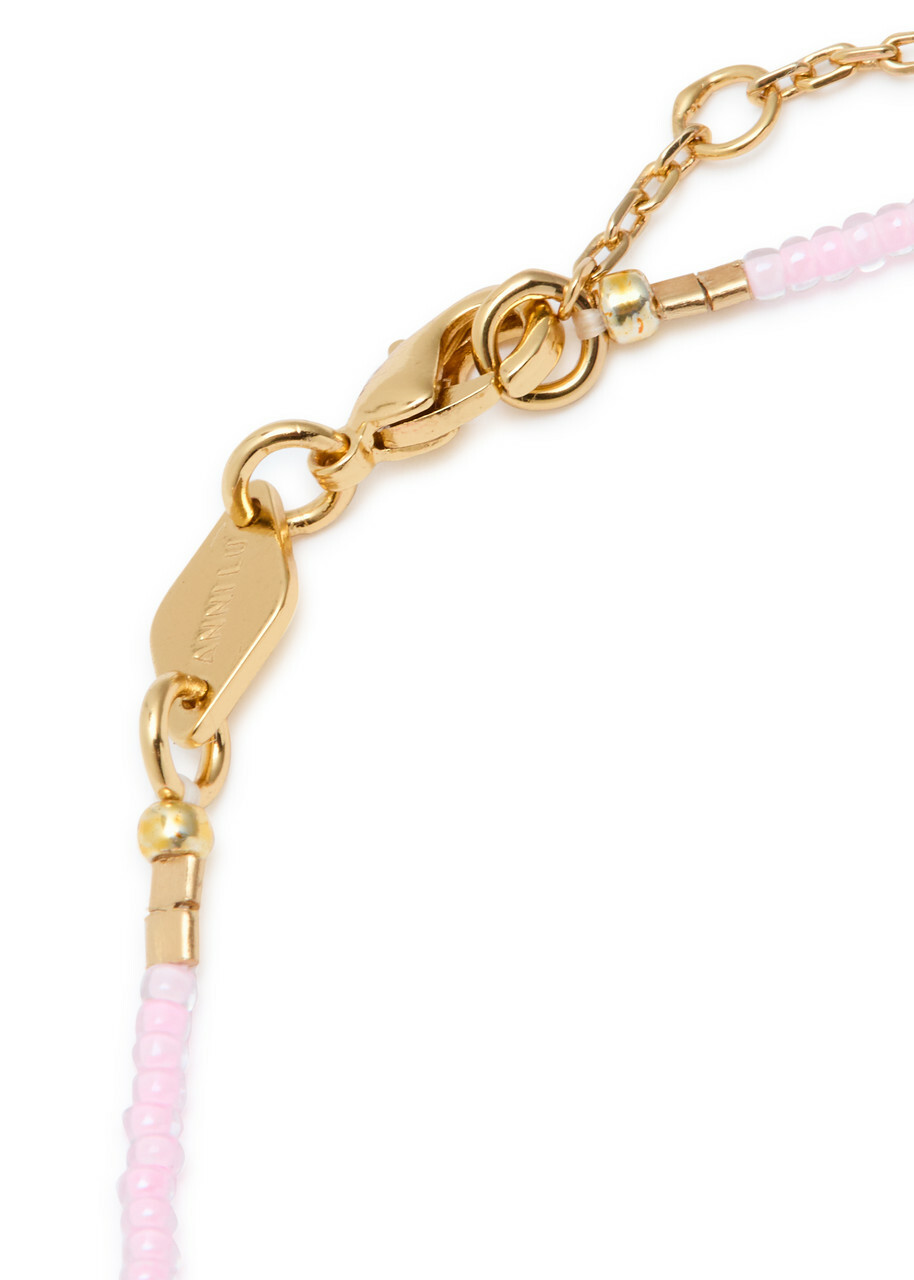 Anni LU Oh So Fine Beaded 18kt Gold-plated Bracelet - Pink - One Size