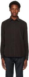 Sunspel Brown Fine Cord Shirt