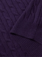 J.Crew - Slim-Fit Cable-Knit Cashmere Sweater - Purple