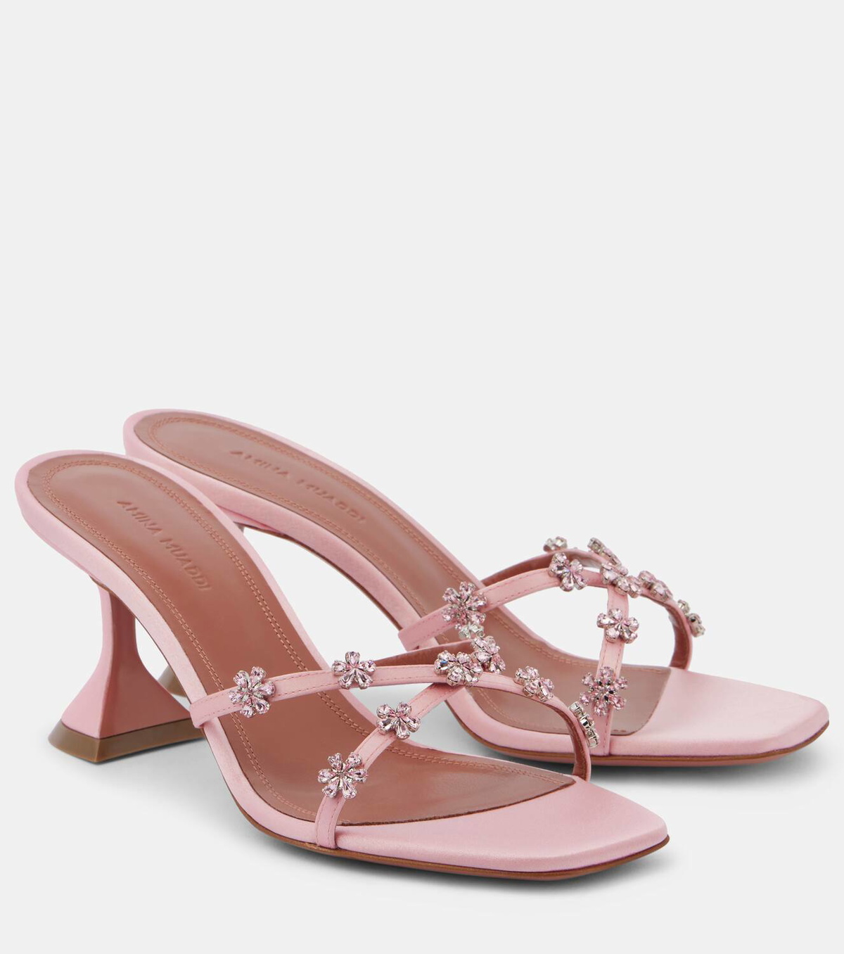 VIP【関税送料無料】希少 AMINA MUADDI SANDALS Amina Muaddi Lily 95mm crystal-embellished Sandals | Yellow
