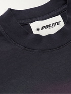 POLITE WORLDWIDE® - Utopia Printed Cotton-Jersey T-Shirt - Black