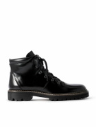 Mr P. - Jacques Glossed-Leather Hiking Boots - Black