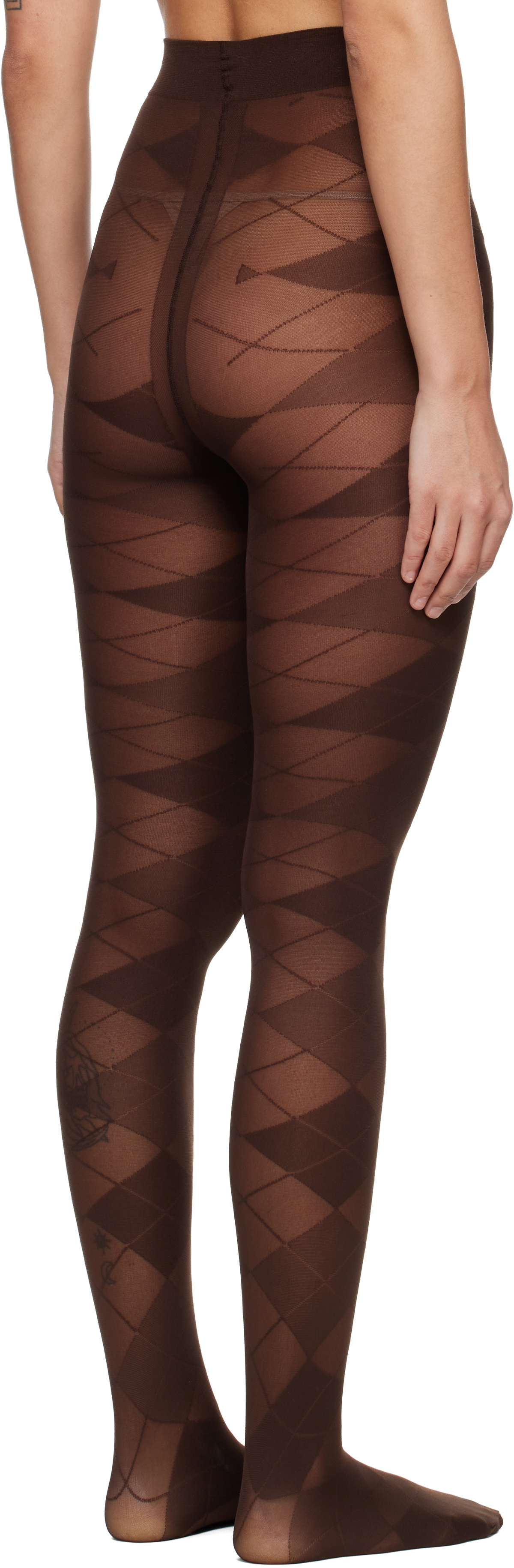 Swedish Stockings Brown Rebecka Argyle Tights