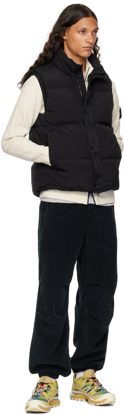 STONE  GARMENT DYED DOWN VEST 黒 L STONE ISLAND down gilet 'Garment Dyed Crinkle Reps NY' black
