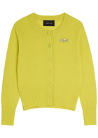 Simone Rocha Crystal-embellished Cashmere Cardigan Green