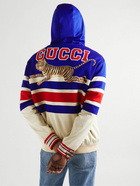 GUCCI - Embellished Tech-Jersey Zip-Up Hoodie - Blue