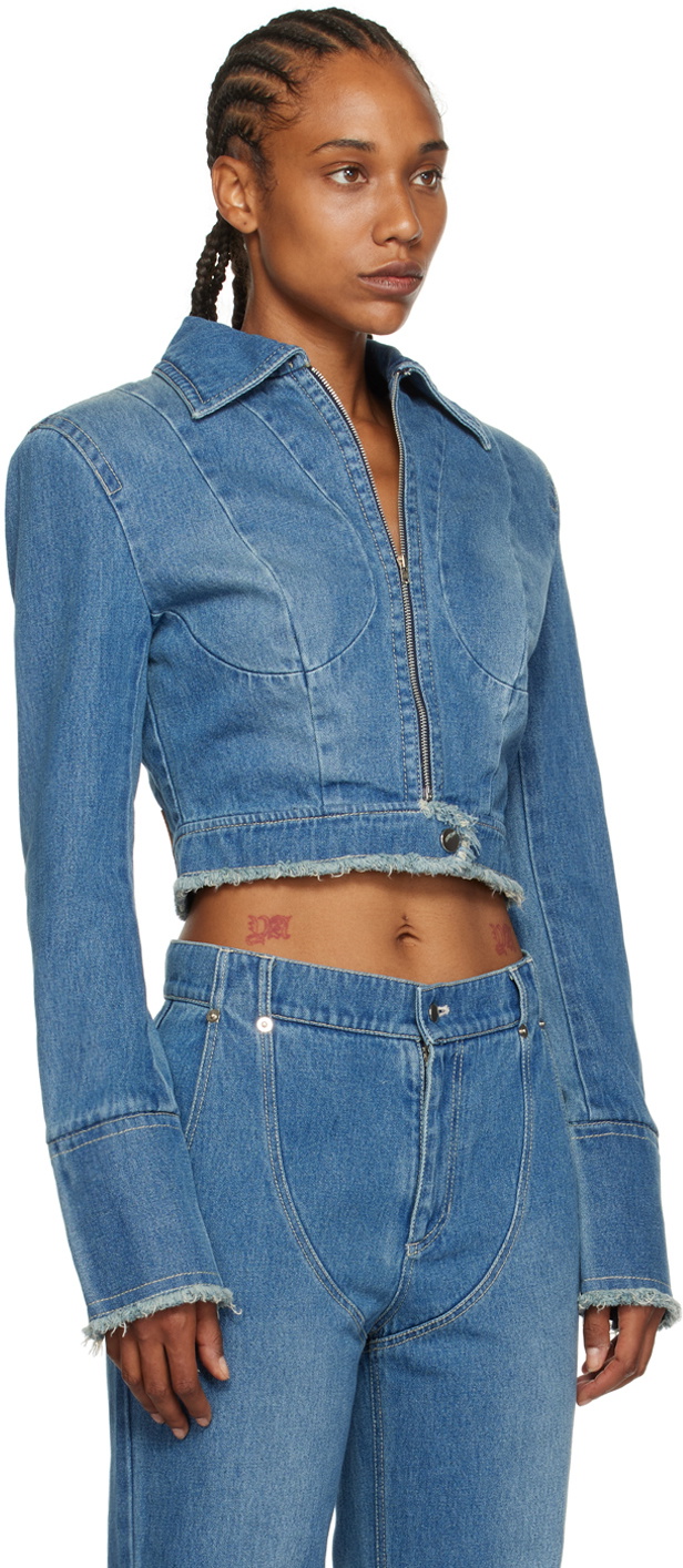 JUNEYEN Blue Paneled Denim Jacket