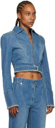 JUNEYEN Blue Paneled Denim Jacket