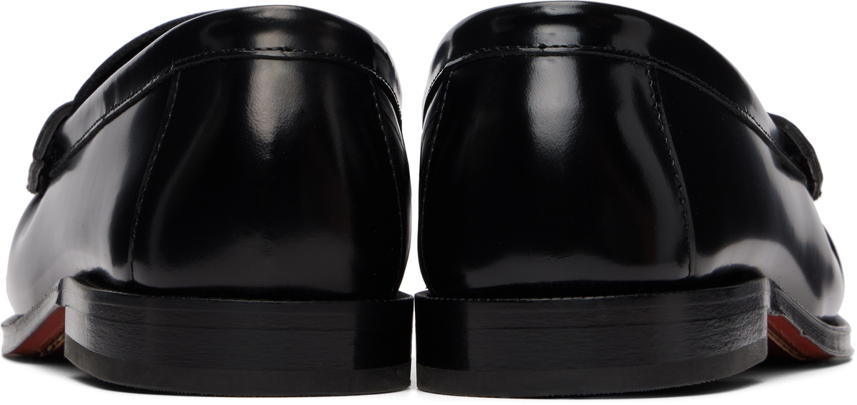 Ernest W. Baker Black Gold Chain Loafers