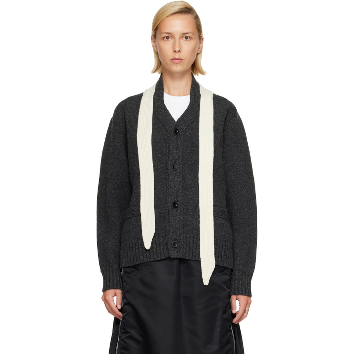 Photo: sacai Gray Wool Knit Cardigan