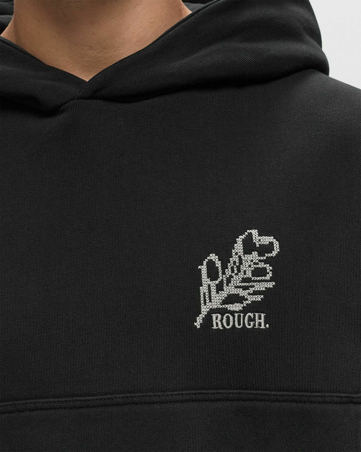 Rough. Olive Emblem Hoodie Black Hoodies