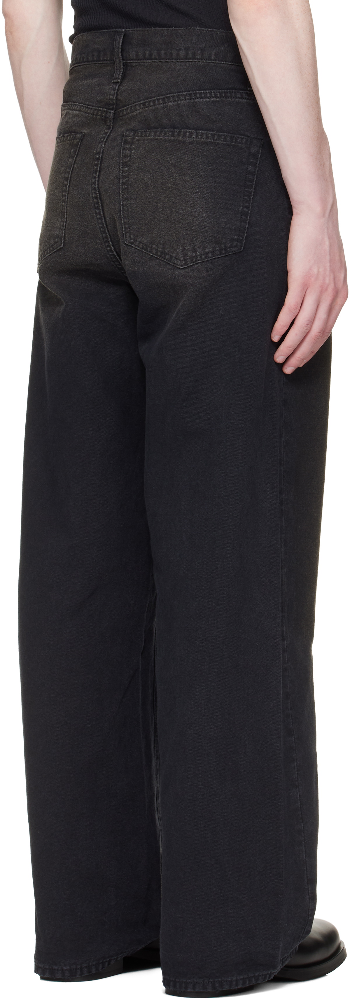 stein Black Sulfur Dyed Oxford Vintage Wide Trousers