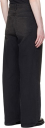 stein Black Sulfur Dyed Oxford Vintage Wide Trousers