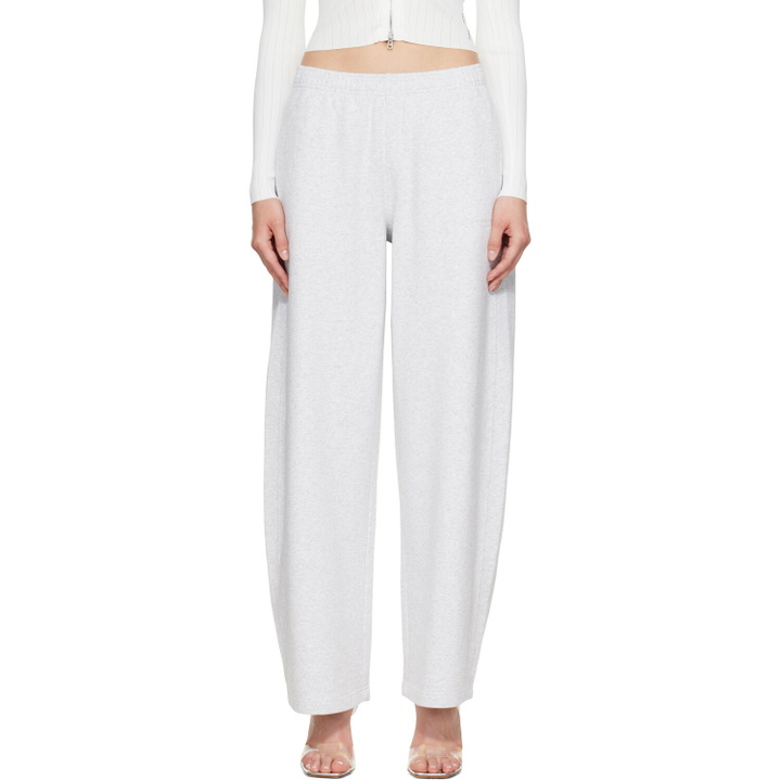 Photo: Alexander Wang Gray Crystal Mid-Rise Relaxed Sweatpants