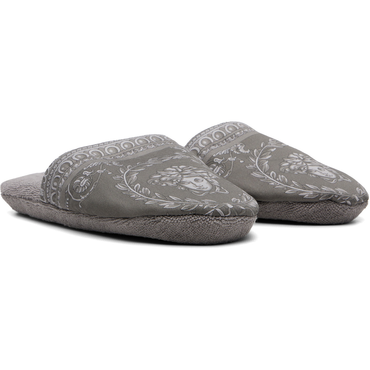 Versace Gray 'I Heart Baroque' Slippers