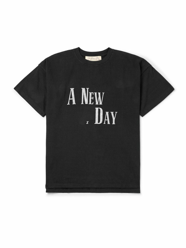 Photo: Remi Relief - A New Day Logo-Print Cotton-Jersey T-Shirt - Black
